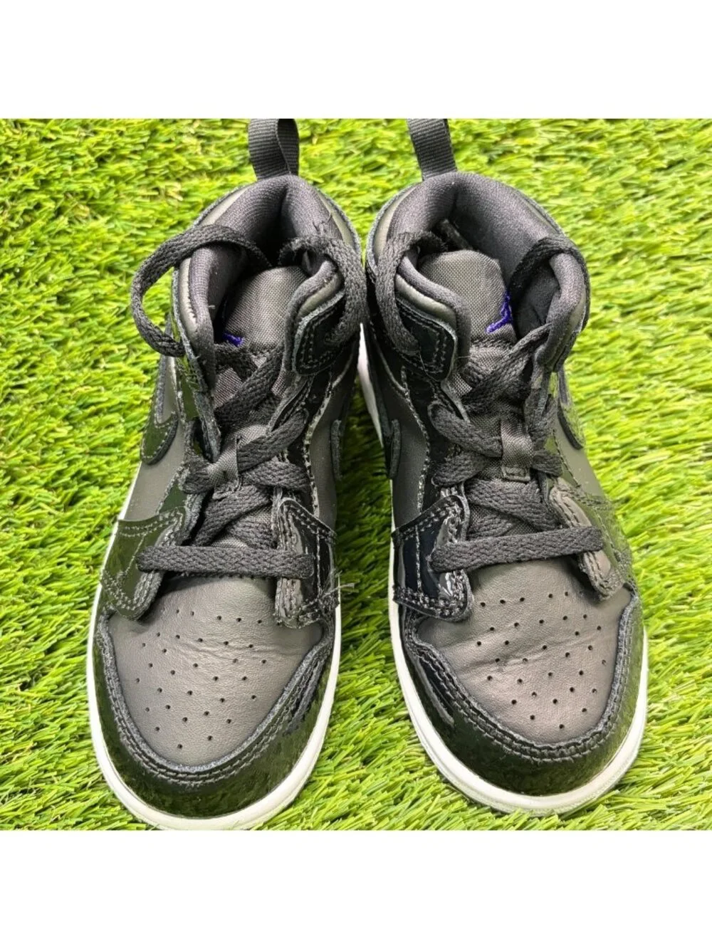 Nike Air Jordan 1 Mid SE Space Jam Black Boys Size 10C Athletic Shoes Sneakers